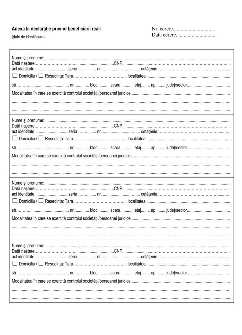 Formular declarație beneficiari reali Formular declarație beneficiari reali Formular declarație beneficiari reali formular declarație beneficiari reali
