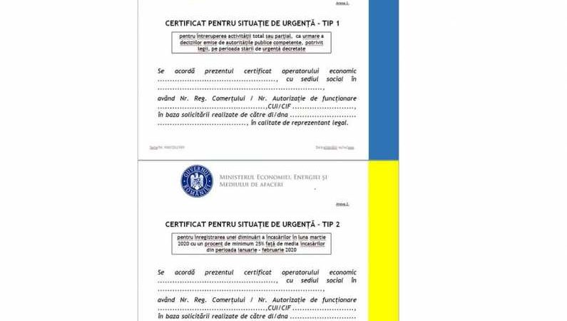 Certificatele de situatie de urgenta pentru operatorii economici Certificatele de situatie de urgenta pentru operatorii economici certificatele de situatie de urgenta